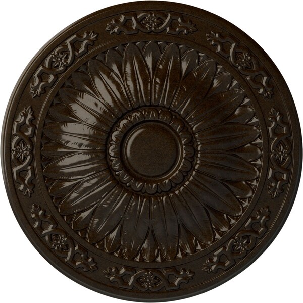 Ekena Millwork Lunel Ceiling Medallion (Fits Canopies up to 3 3/4"), Hand-Painted Bronze, 20 1/4"OD x 1 1/2"P CM20LUBZS - main